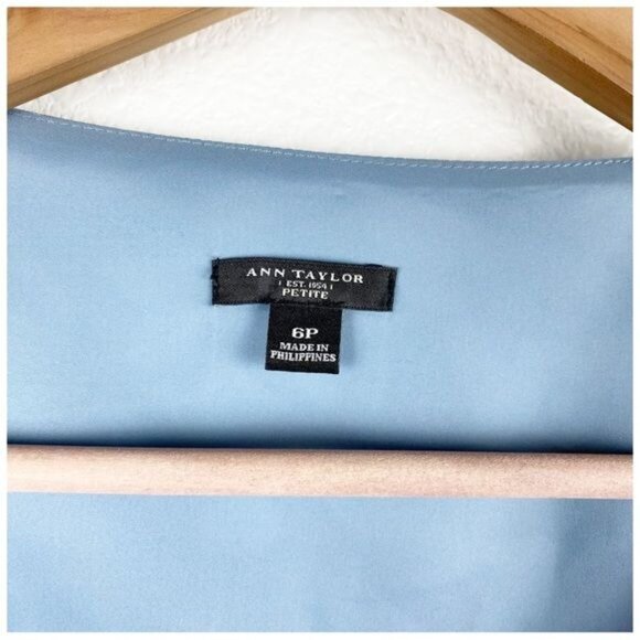 Ann Taylor Blue Silk Leopard Print‎ Dress Size 6P - Picture 7 of 8
